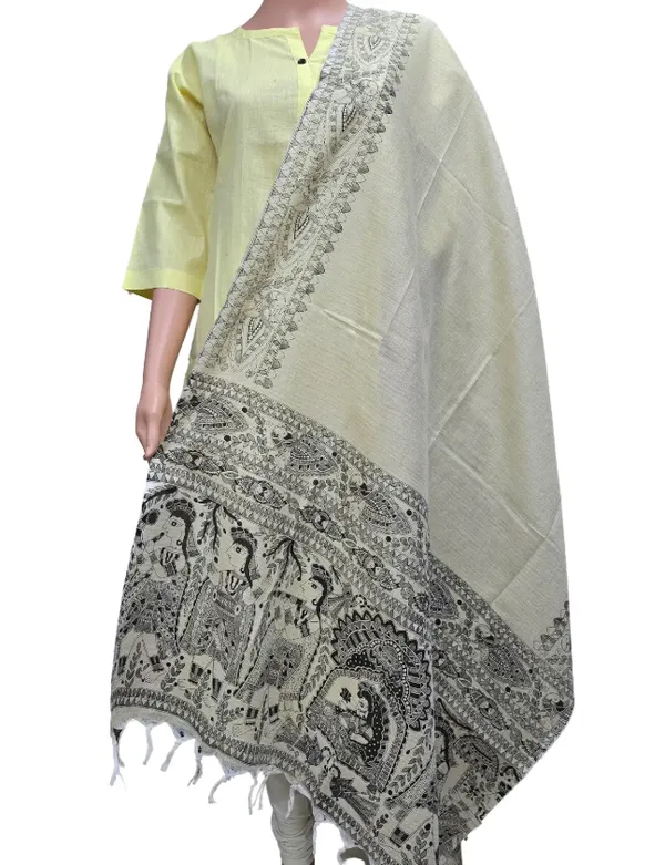 Beige_Cotton_Khadi_Dupatta_For_Women