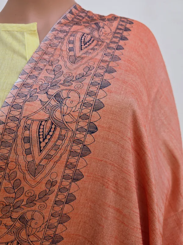 Light_Orange_And_Blue_Cotton_Dupatta_For_Women