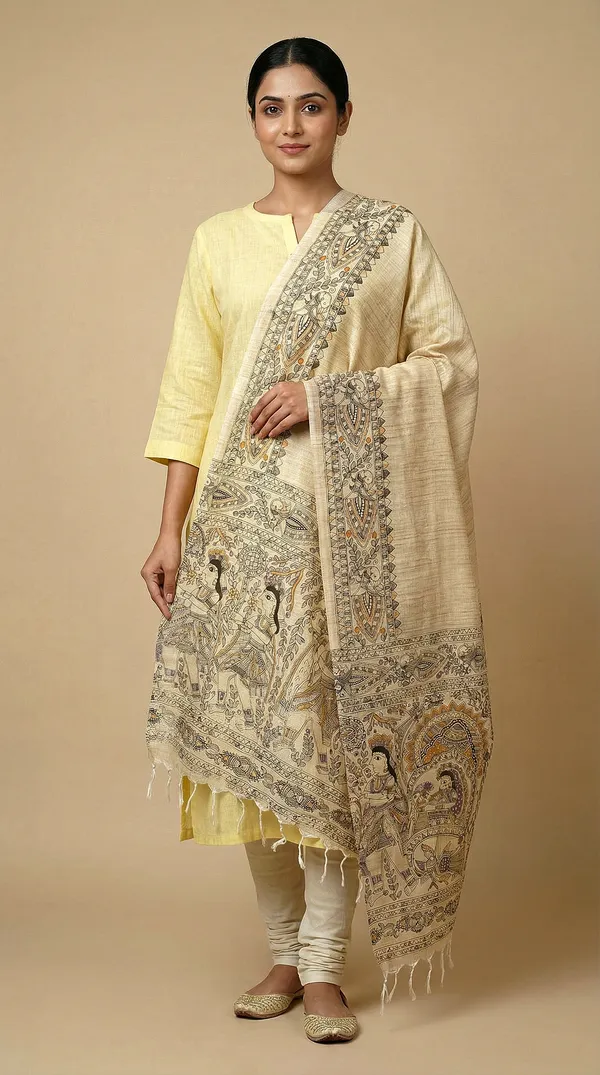 Beige_Cotton_Dupatta_For_Women