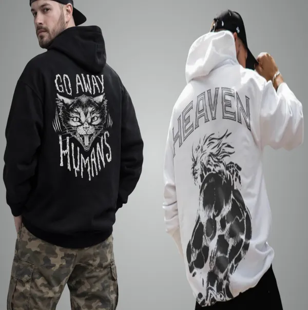 White_&_Black_Cotton_Hoodie_For_Unisex_(_Combo_of_2_)