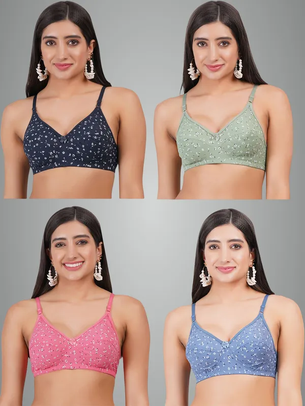 Navy_Blue,_Green,_Pink_And_Blue_Aashi_Everyday_Non_Padded_Bra_For_Women_Pack_Of_4