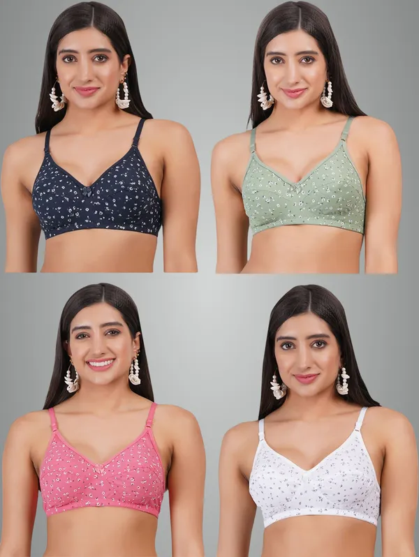 Navy_Blue,_Green,_Pink_And_White_Aashi_Everyday_Non_Padded_Bra_For_Women_Pack_Of_4