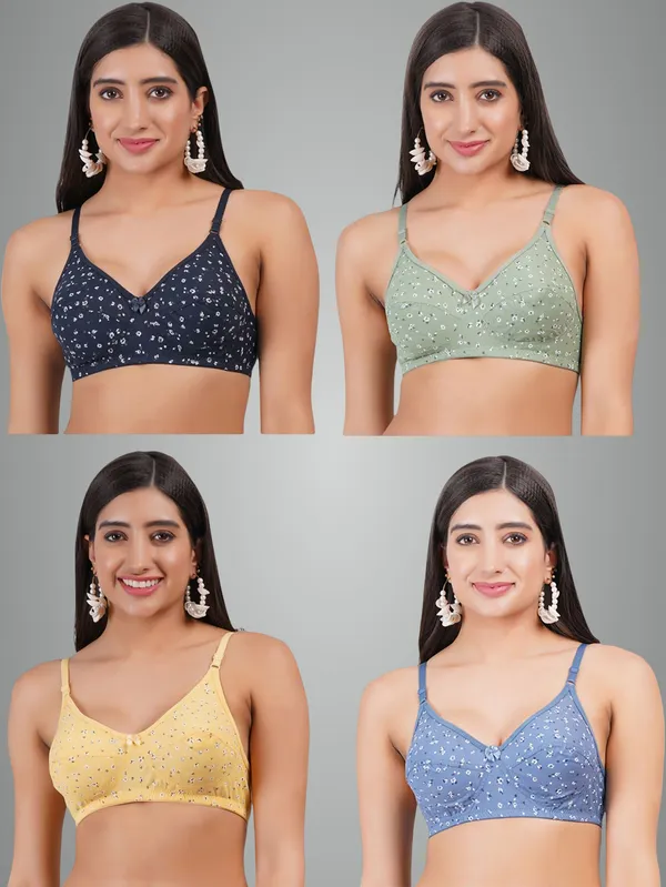 Navy_Blue,_Green,_Yellow_And_Blue_Aashi_Everyday_Non_Padded_Bra_For_Women_Pack_Of_4