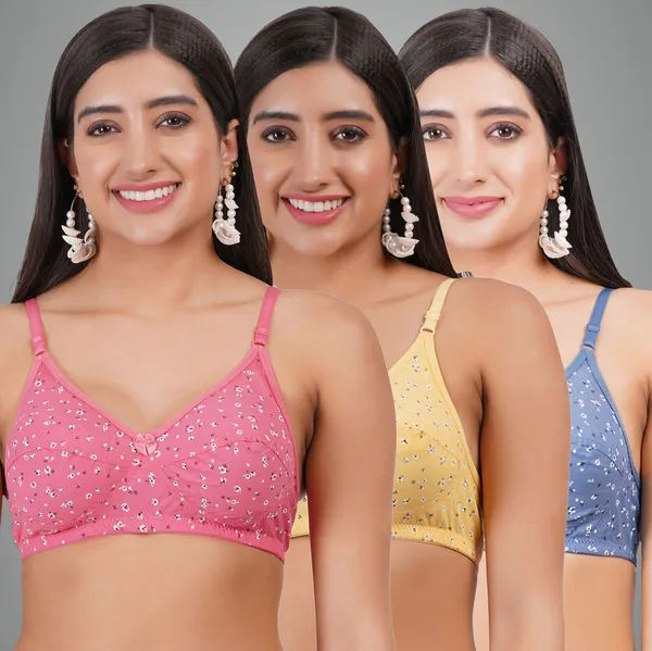 Pink,_Yellow_And_Blue_Aashi_Everyday_Non_Padded_Bra_For_Women_Pack_Of_3