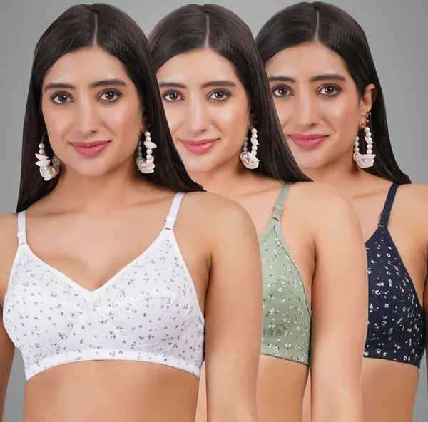 White,_Green_And_Navy_Blue_Aashi_Everyday_Non_Padded_Bra_For_Women_Pack_Of_3
