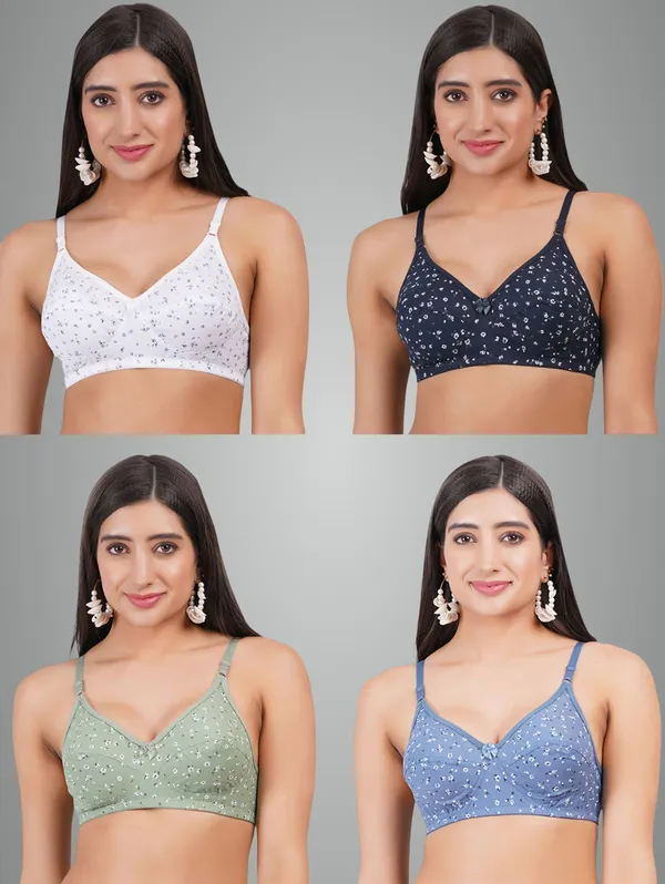 White,_Navy_Blue,_Blue_And_Green_Aashi_Everyday_Non_Padded_Bra_For_Women_Pack_Of_4