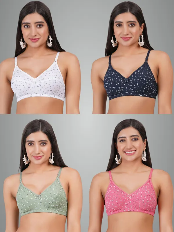 White,_Navy_Blue,_Pink_And_Green_Aashi_Everyday_Non_Padded_Bra_For_Women_Pack_Of_4