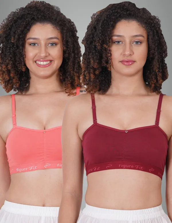 Maroon_And_Rose_Sports_Lightly_Padded_Bra_For_Women_Pack_Of_2