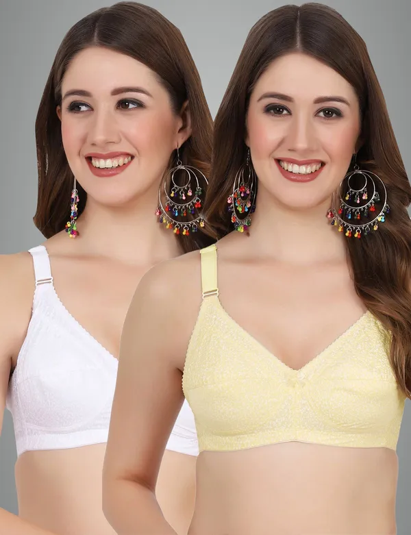 Lemon_And_White_Alishabramino_Minimizer_Non_Padded_Bra_For_Women_Pack_Of_2