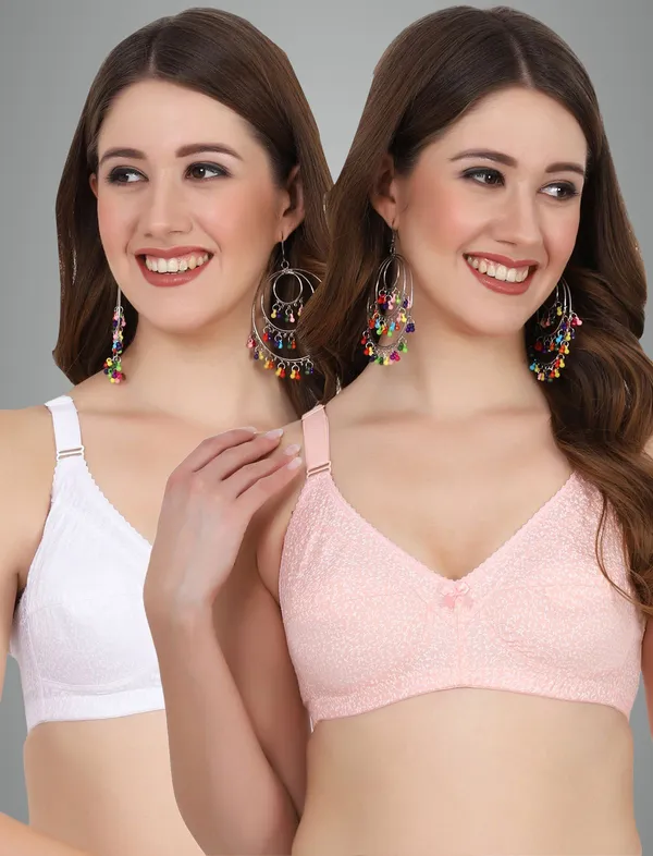 Peach_And_White_Alishabramino_Minimizer_Non_Padded_Bra_For_Women_Pack_Of_2
