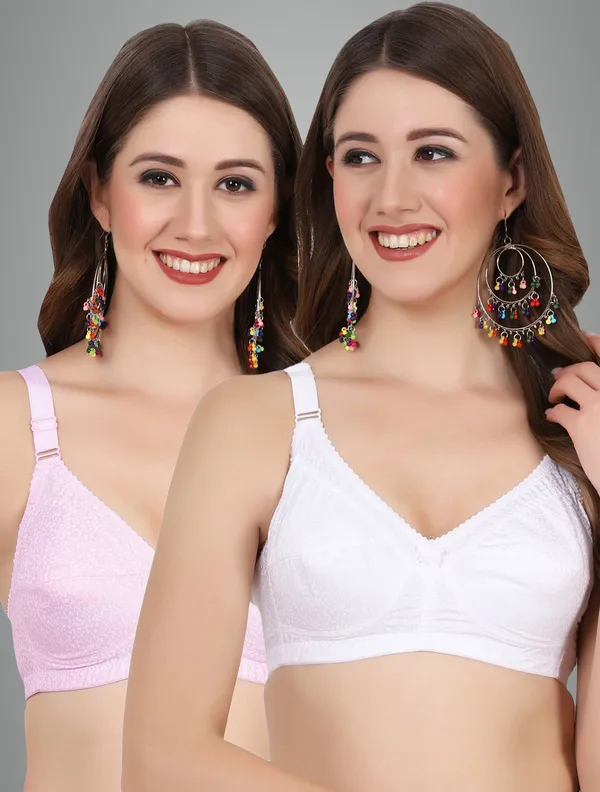 White_And_Pink_Alishabramino_Minimizer_Non_Padded_Bra_For_Women_Pack_Of_2