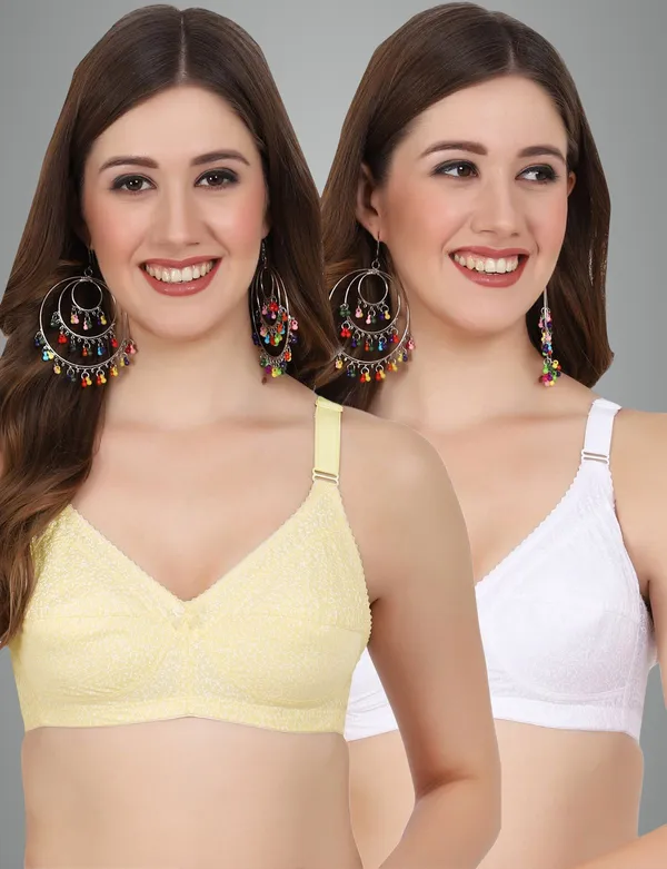 Lemon_And_White_Alisha_M_Shape_Minimizer_Non_Padded_Bra_For_Women_Pack_Of_2