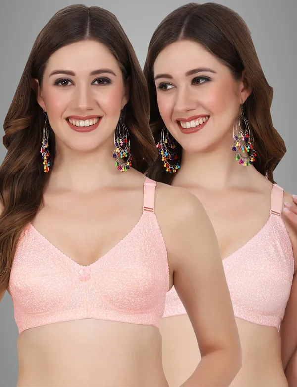 Orange_And_Peach_Alisha_M_Shape_Minimizer_Non_Padded_Bra_For_Women_Pack_Of_2