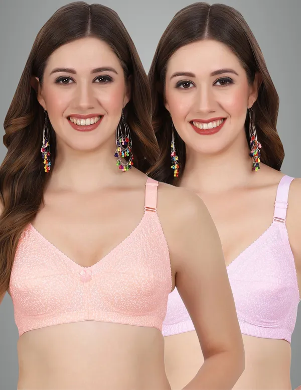 Orange_And_Pink_Alisha_M_Shape_Minimizer_Non_Padded_Bra_For_Women_Pack_Of_2