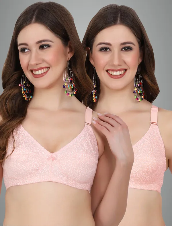 Peach_And_Orange_Alisha_M_Shape_Minimizer_Non_Padded_Bra_For_Women_Pack_Of_2