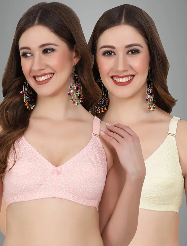 Peach_And_Skin_Alisha_M_Shape_Minimizer_Non_Padded_Bra_For_Women_Pack_Of_2
