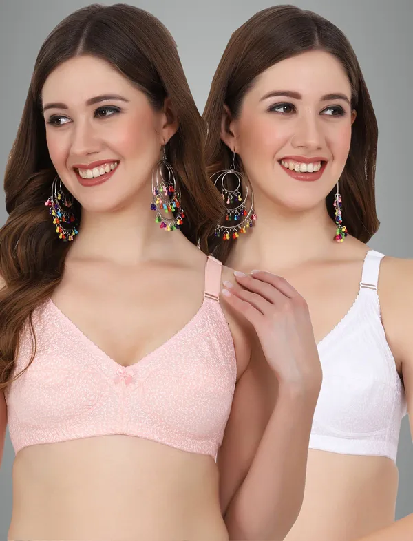 Peach_And_White_Alisha_M_Shape_Minimizer_Non_Padded_Bra_For_Women_Pack_Of_2