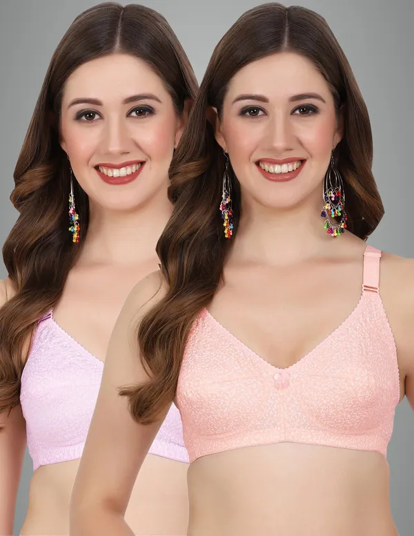 Pink_And_Orange_Alisha_M_Shape_Minimizer_Non_Padded_Bra_For_Women_Pack_Of_2