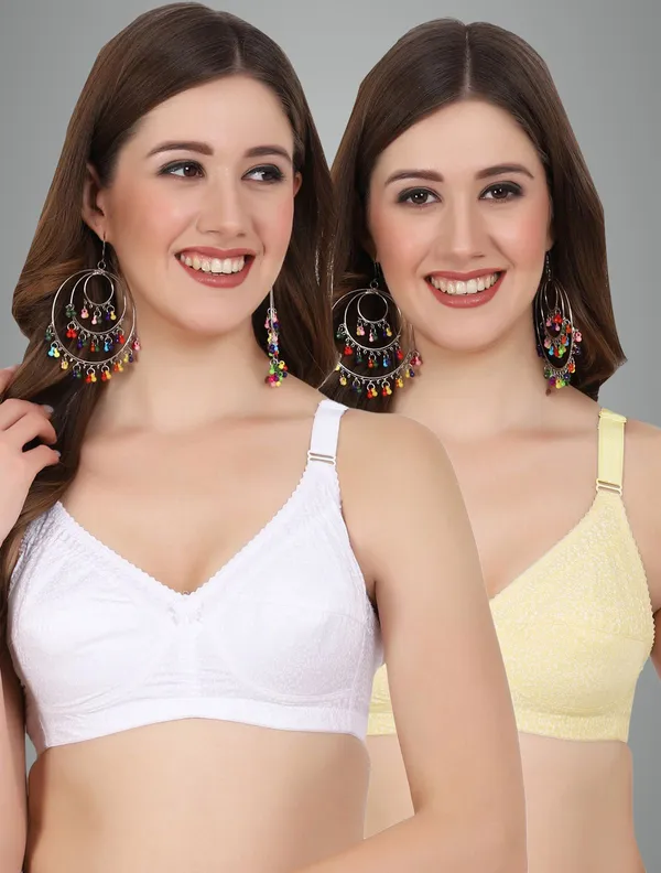 White_And_Lemon_Alisha_M_Shape_Minimizer_Non_Padded_Bra_For_Women_Pack_Of_2