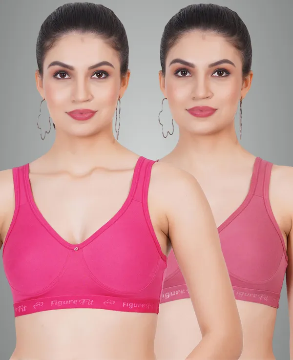 Magenta_And_Onion_Amaze_Sports_Non_Padded_Bra_For_Women_Pack_Of_2