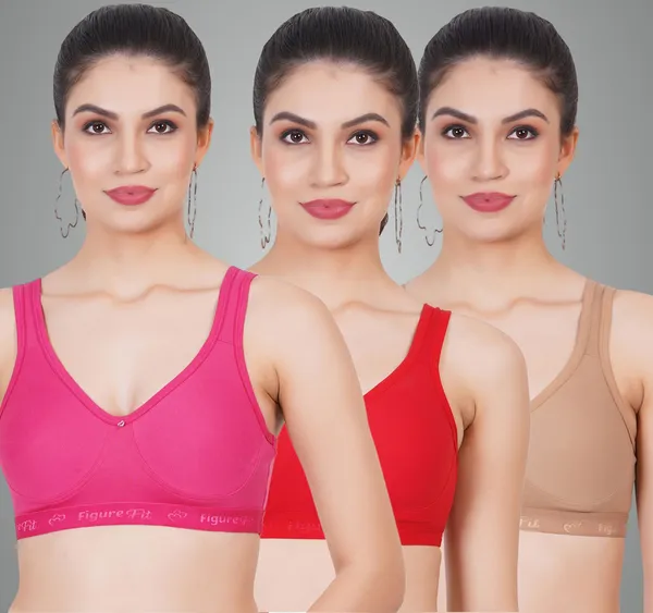 Magenta,_Red_And_Skin_Amaze_Sports_Non_Padded_Bra_For_Women_Pack_Of_3