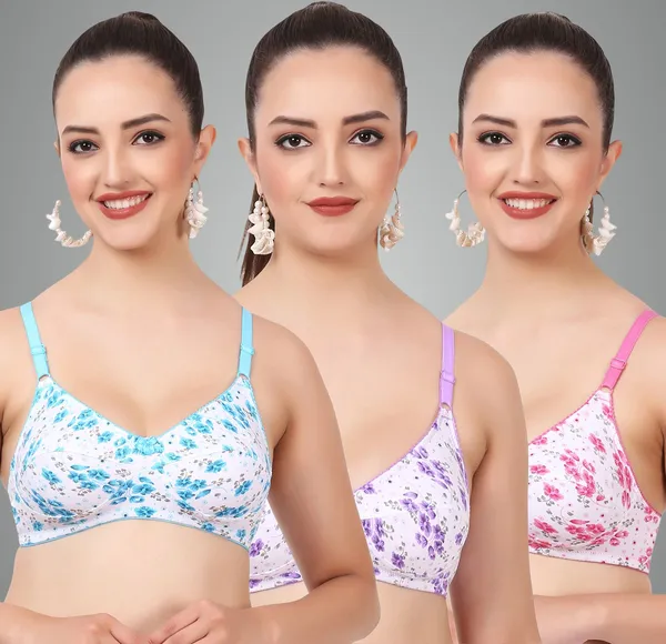 Blue,_Mauve_And_Pink_Camila_Everyday_Non_Padded_Bra_For_Women_Pack_Of_3