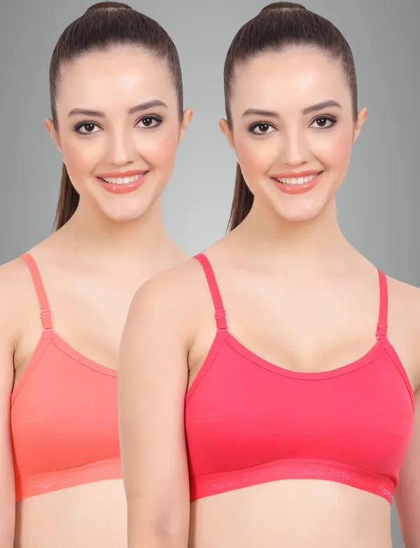 Magenta_And_Carrot_Cherrysportsmino_Sports_Non_Padded_Bra_For_Women_Pack_Of_2