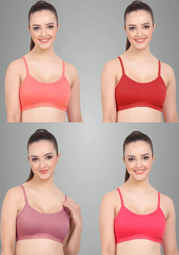 Carrot,_Maroon,_Onion_And_Magenta_Cherry_Sports_Non_Padded_Bra_For_Women_Pack_Of_4