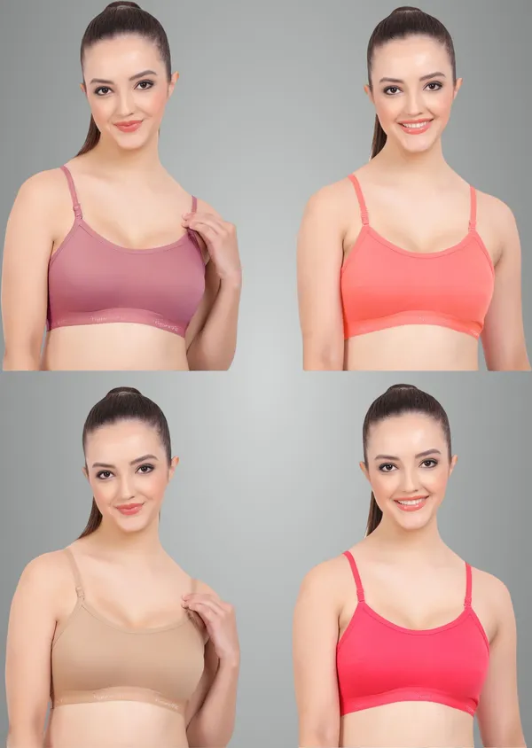 Onion,_Carrot,_Magenta_And_Skin_Cherry_Sports_Non_Padded_Bra_For_Women_Pack_Of_4