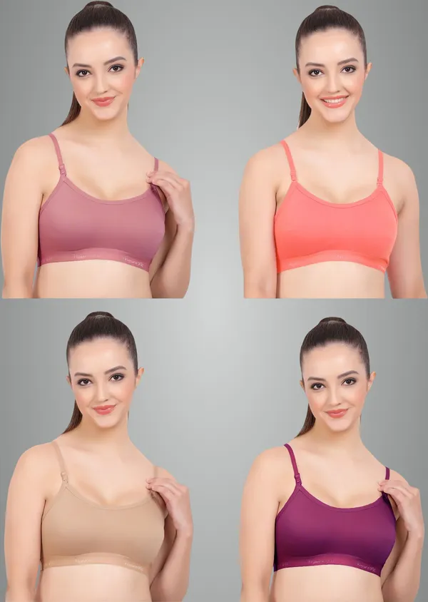 Onion,_Carrot,_Skin_And_Wine_Cherry_Sports_Non_Padded_Bra_For_Women_Pack_Of_4