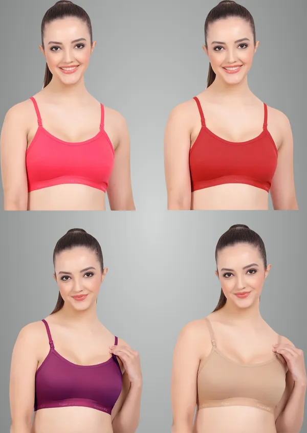 Magenta,_Maroon,_Skin_And_Wine_Cherry_Sports_Non_Padded_Bra_For_Women_Pack_Of_4