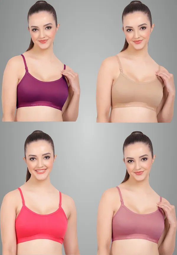 Wine,_Skin,_Onion_And_Magenta_Cherry_Sports_Non_Padded_Bra_For_Women_Pack_Of_4