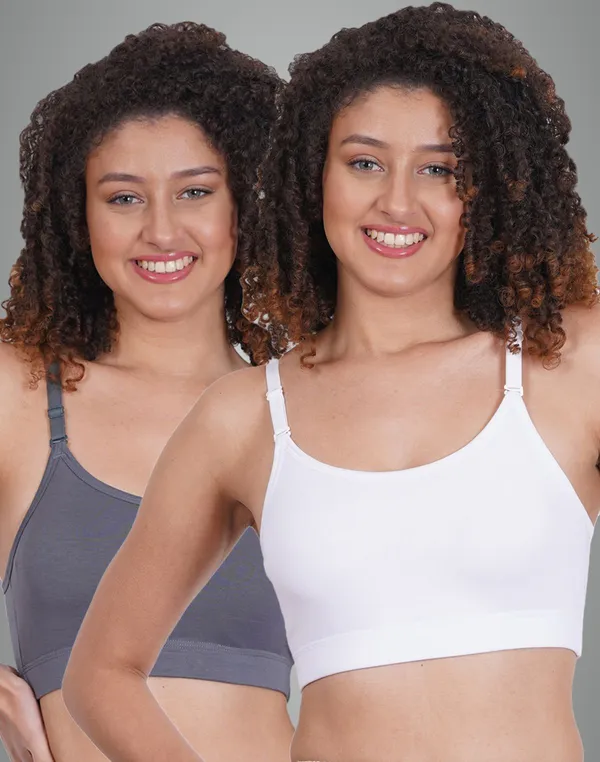 White_And_Ash_Sportsmino_Sports_Non_Padded_Bra_For_Women_Pack_Of_2