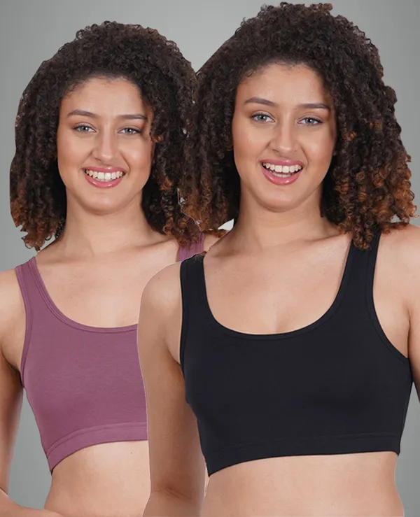 Black_And_Grape_Sportsmino_Sports_Non_Padded_Bra_For_Women_Pack_Of_2