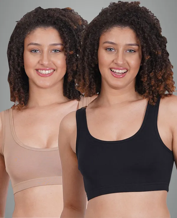 Black_And_Neude_Sportsmino_Sports_Non_Padded_Bra_For_Women_Pack_Of_2