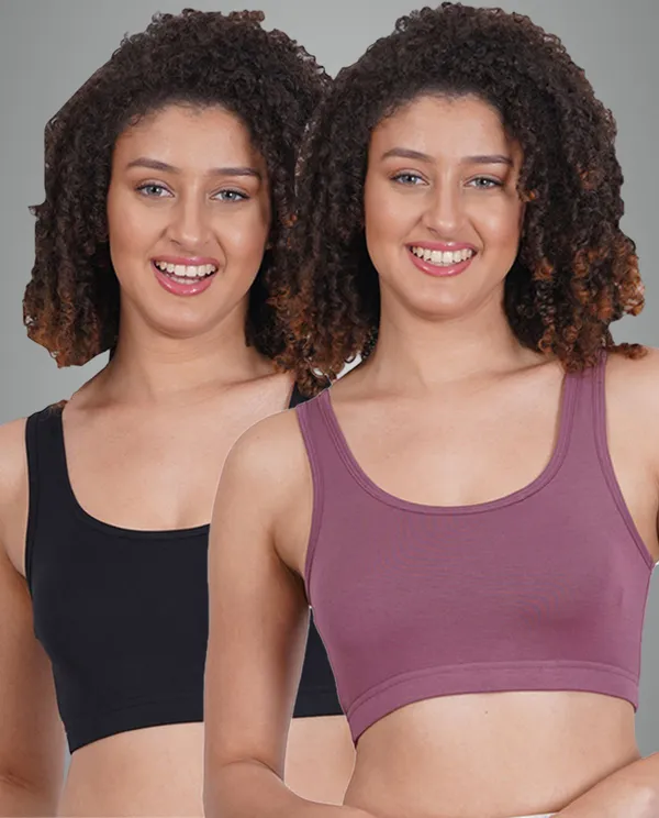 Grape_And_Black_Sportsmino_Sports_Non_Padded_Bra_For_Women_Pack_Of_2