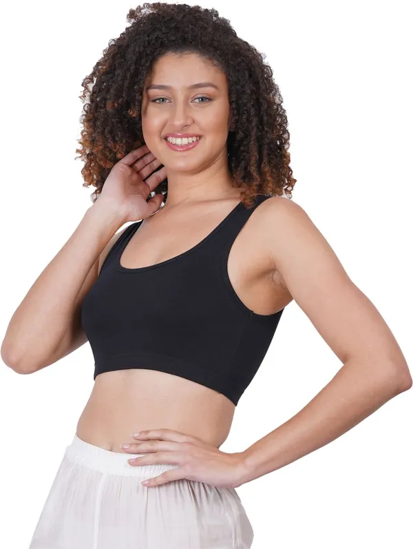 White_And_Black_Sportsmino_Sports_Non_Padded_Bra_For_Women_Pack_Of_2