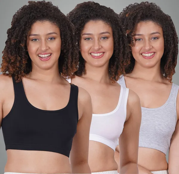Black,_White_And_Grey_Sports_Non_Padded_Bra_For_Women_Pack_Of_3