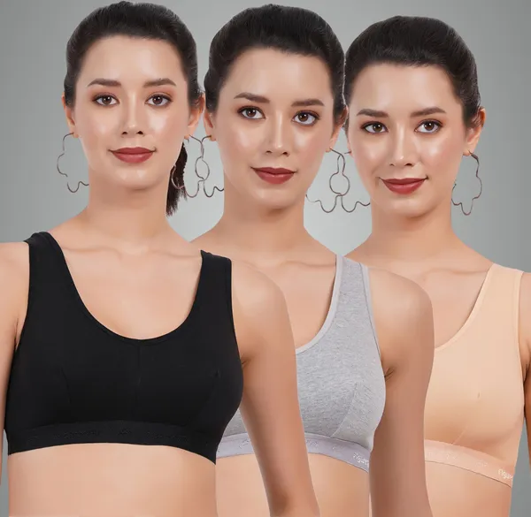 Black_,_Grey_And_Orange_Sportsmino_Sports_Non_Padded_Bra_For_Women_Pack_Of_3