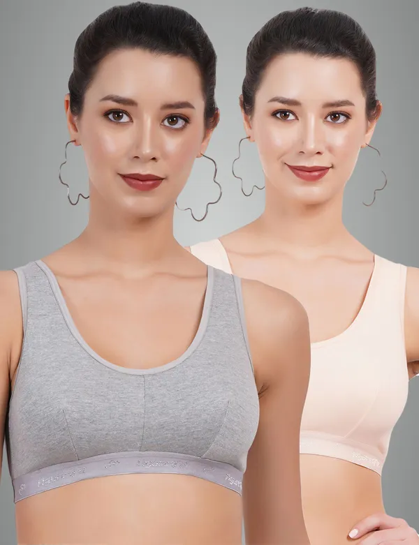 Grey_And_Skin_Sportsmino_Sports_Non_Padded_Bra_For_Women_Pack_Of_2