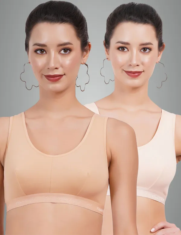 Peach_And_Skin_Sportsmino_Everyday_Non_Padded_Bra_For_Women_Pack_Of_2