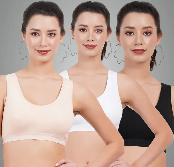 Skin,_White_And_Black_Sportsmino_Everyday_Non_Padded_Bra_For_Women_Pack_Of_3