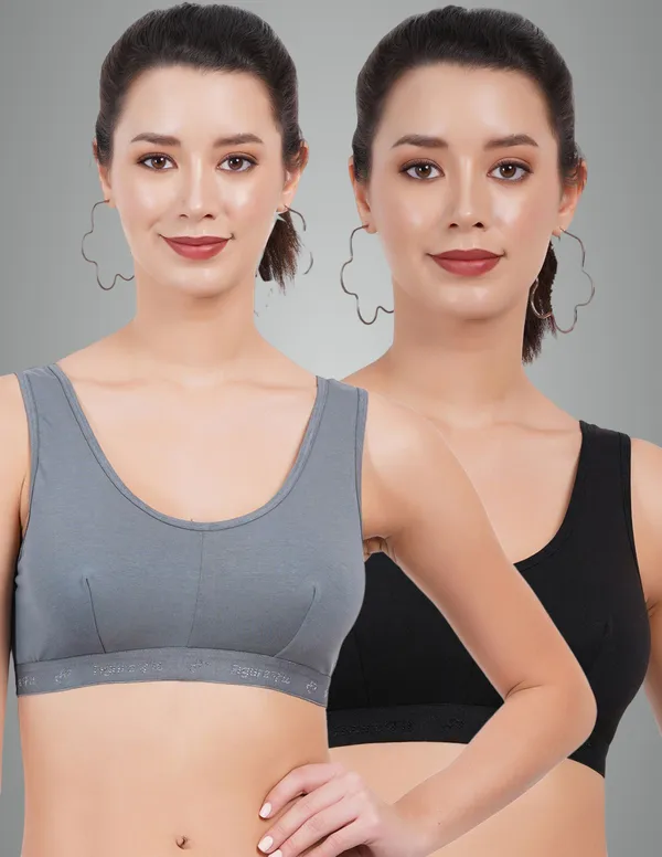 Teal_Blue_And_Black_Sportsmino_Sports_Non_Padded_Bra_For_Women_Pack_Of_2
