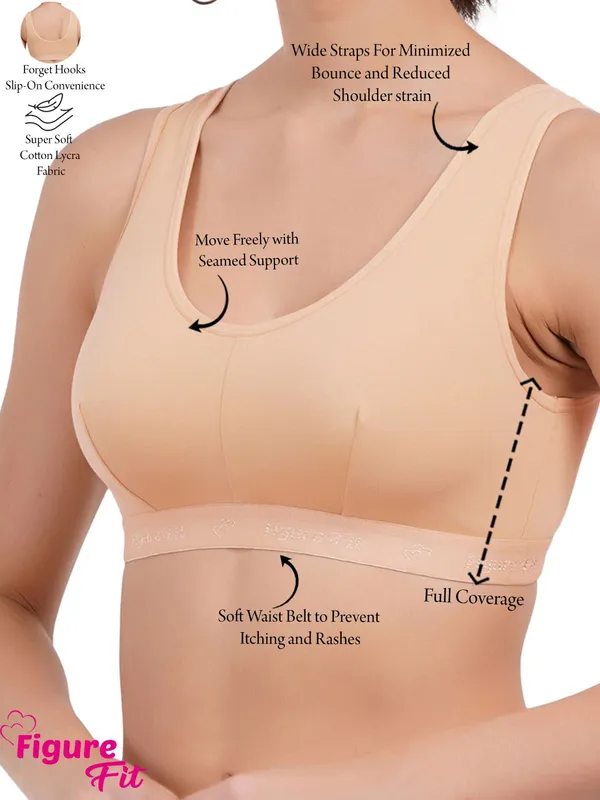 Teal_Blue_And_Peach_Sportsmino_Sports_Non_Padded_Bra_For_Women_Pack_Of_2