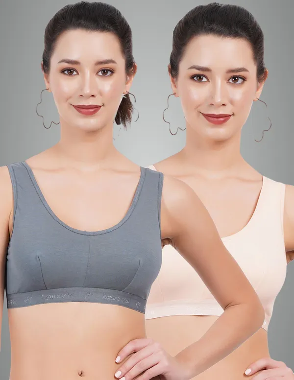 Teal_Blue_And_Skin_Sportsmino_Sports_Non_Padded_Bra_For_Women_Pack_Of_2
