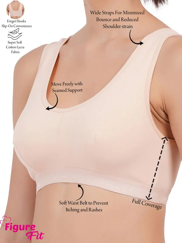 White_,_Beige_And_Blue_Sportsmino_Everyday_Non_Padded_Bra_For_Women_Pack_Of_3