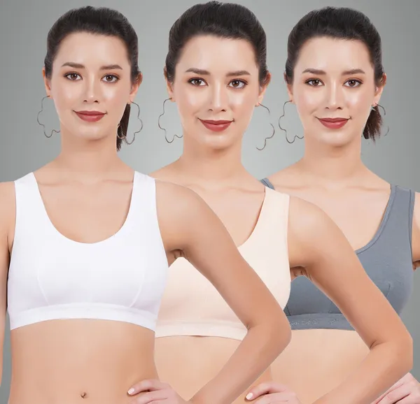 White_,_Beige_And_Blue_Sportsmino_Everyday_Non_Padded_Bra_For_Women_Pack_Of_3