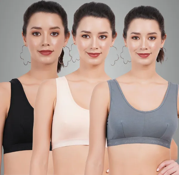 Black,_Skin_And_Turquoise_Blue_Double_Layered_Sports_Non_Padded_Bra_For_Women_Pack_Of_3