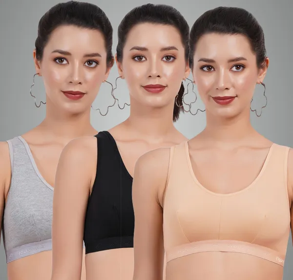 Grey,_Black_And_Peach_Double_Layered_Sports_Non_Padded_Bra_For_Women_Pack_Of_3