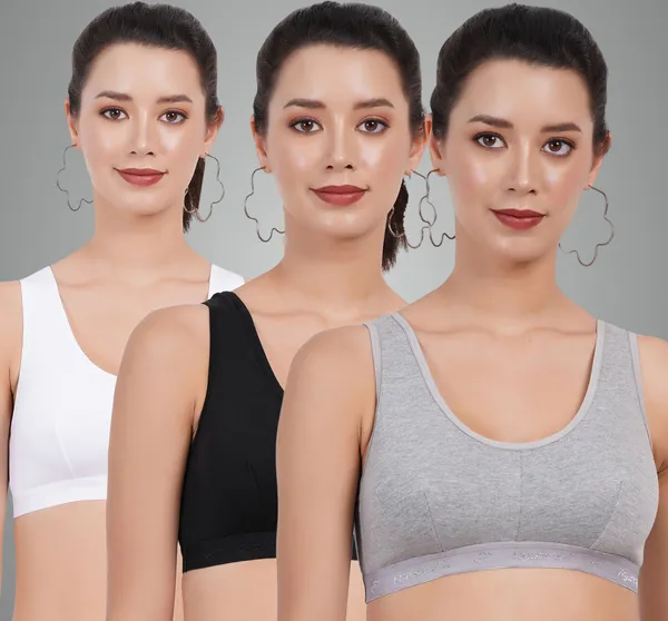 White,_Black_And_Grey_Double_Layered_Sports_Non_Padded_Bra_For_Women_Pack_Of_3